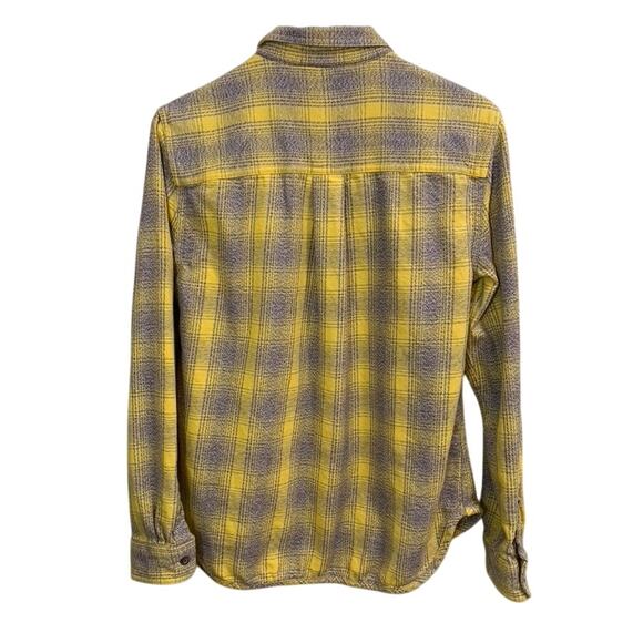 Toad & Co Shirt Bodie Women Size Small Yellow Gray Organic Cotton 1/4 Zip - Picture 7 of 12